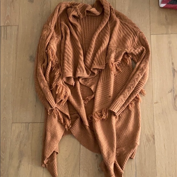 Vici Sweaters - Amber Cotten fringe cardigan
